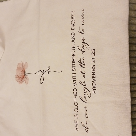 Accessories - Canvas Tote with Flower and Scripture for Women Proverbs 31:25